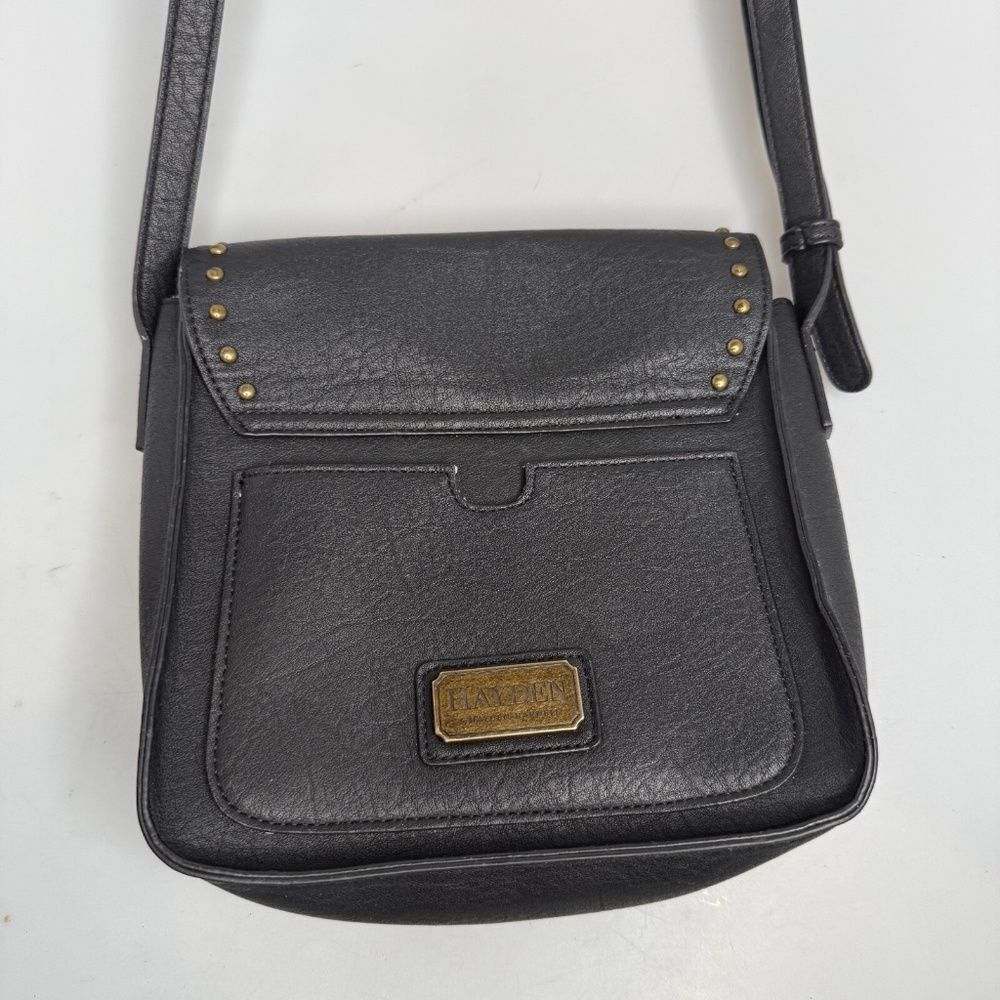 Hayden Harnett Crossbody Black Strap brass Hardware Shoulder Bag HH13764 - Picture 10 of 11